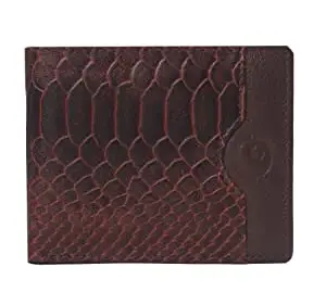 OOF Wox Softly Material Genuine Leather Wallet with Snap Type Closure for Men| Classic and Casual | Slim and Sleek | Men Purse | Snap Type | Dark Brown