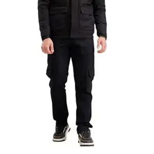 WROGN Men's Cotton Stretch Cargo Jeans | Solid | Straight Fit