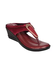 AJANTA Womens Red Fashion Sandal BL1316