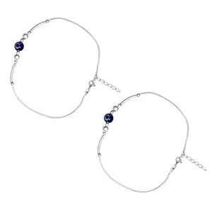 Ragya Jewels Rhodium Plated 925 Sterling Silver Shadow Shield Anklet For Womens