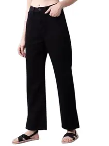 Masterly Weft_Denim Jeans for Women Regular Mid Rise Stretch Fit Jeans (Black) (22)