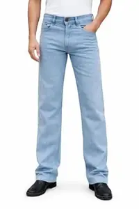 Mens Straight Fit Light Blue Jeans