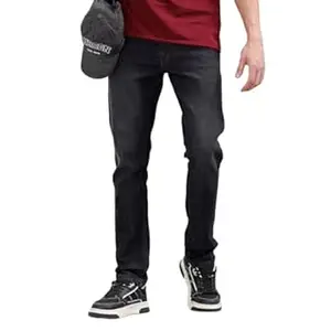 WROGN Men's Stretch Cotton Jeans | Dark Shade | Slim Fit | Blue | 38