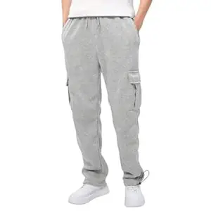 NOBERO Men's Loose Mid Rise Oversized Cargo Utility Joggers
