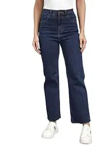 KOTTY Women's High Rise Flared Fit Cotton Lycra Jeans