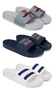 Bersache Chappal for Men Casual,Slides, Slippers, FILP-Flops Walking Slippers (Multicolour) (Pack of 3) Combo(MR)-1590-1588-3109-9