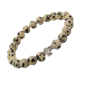 Shircreations Handmade Howlite Healing Crystal Bracelet With Tortoise Charm – 8mm Beads for stress relief, anxiety reduction, and mind, body, and soul harmony – Stretchable Bracelet for Men & Women