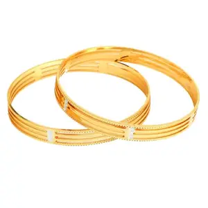 Efulgenz Fashion Jewellery Wedding Bridal Bangle Bracelet Set for Women (2 Pcs) Size 2.2