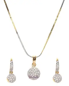 YouBella Best Valentine Gifts Jewellery Valentine Collection Pendant set with Earrings for Girls and Women
