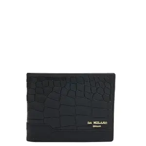 Da Milano RFID Protected Leather Wallet for Men with Card Slot - Black