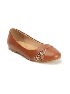 Elle Women's Slip-On Ballerinas Colour-Tan, Size-UK 8
