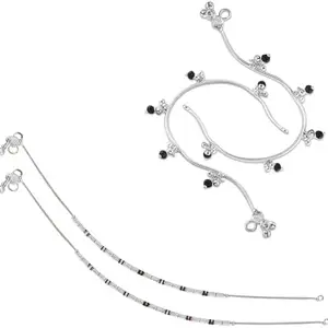 Lila Jewellery Traditional Jewellery For All Occassions Anklets Payal Pair for Women/Girls Alloy Anklet - Bzr_Combo Payal-105 & 106-(1-Pair Each)