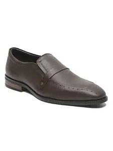 TEAKWOOD LEATHERS Teakwood Genuine Leather Stylish Slip-on Formal Shoes for Men(Brown4, 42)