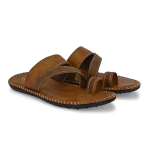 SOFTY VEGEN Men's Thongs, Slippers & Chappals - Lightweight, Durable Footwear | Colour Tan | Size 7
