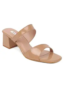 Elle Women's Heel Sandals, Beige, 6
