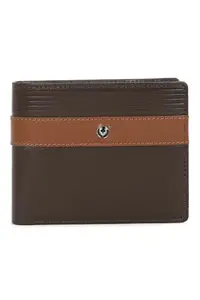 Allen Solly Men Brown Patterned Genuine Leather Wallet