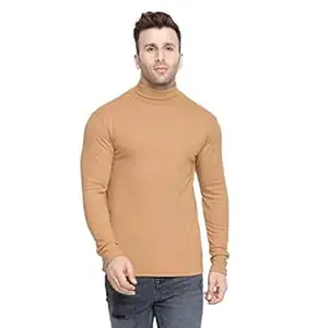 CHKOKKO Men's Winter Wear Cotton High Neck Full Sleeves Regular Fit T-Shirt