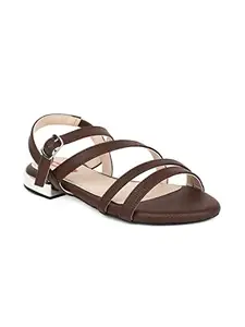 Bata Women's LINA Brown Sandal-5 Kids UK (5614050)