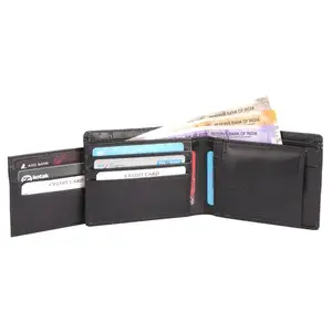Keviv Leather Wallet for Men - Black (GW120-BLK5)