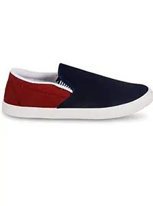 Slip On Closure Casual Shoes for Men (Red, Numeric_9)