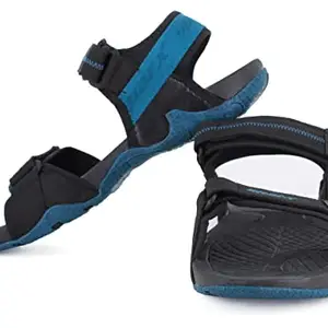 Sparx Men SS-564 Black Turkey Blue Floater Sandals (SS0564GBKTB0009)
