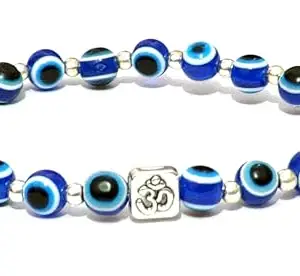 ASTROGHAR Evil Eye With Auspicious Aum Om Swastik Symbol ॐ And 卐 Lucky Charm Bracelet