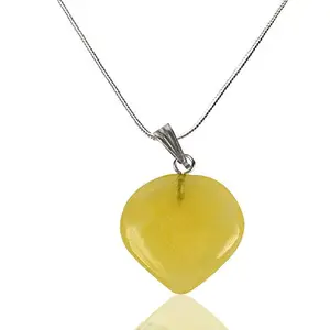 Reiki Crystal Products Natural Golden Quartz Pendant Heart Shape Crystal Stone Pendant with Chain for Reiki Healing & Crystal Healing Stone Pendant Size 15-20 mm (Color : Yellow)
