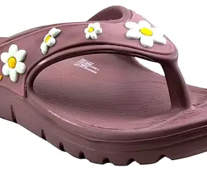 FLITE FL 2055 EVA V-Strap Stylish Slippers for Women & Girls | Soft Cushioned, Non-Slip & Anti-Skid Flip flop (Purple, UK Footwear Size System, Adult, Women, Numeric, Medium, 6)