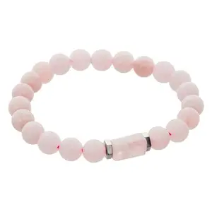 Rose Quartz Tumbler Bracelet for Women Men's Gifts - Protection Healing Crystal Bracelet - 8mm Gemstone Beaded Adjustable