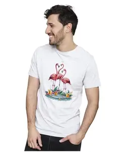 Men's & Women's Regular Fit T-Shirt Just Be Happy - Smile 100% Cotton Unise T-Shirt White|Female2XL(FLAMNG04-White 2XL Men GoalRT,)