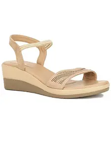 Bata Women YARA Wedge Heels, Beige, UK 6, (6618798)
