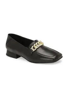 EL PASO Women Black Faux Leather Casual Slip On Ballerinas EPW55203Black_6