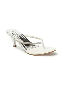 ELLE Women's EL-AR-W-114 Fashionable and Stylish Sandal for Casual Use I Party I Wedding Wear White Slide 7 Kids UK