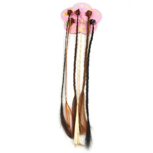 THE GLAM NIYATI 12 Pcs Hair Styling Accessories for Baby Girls Adult Kids Hair Extensions with Hair Clips Rainbow Wig Braids Extensions - Brown Color.