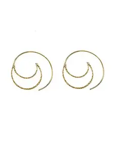 Crescent Hoop Silver-Plated Brass Hoop Earrings By Studio One Love