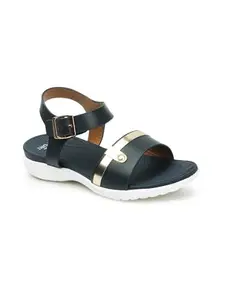 Carlton London Women Sandal,Navy Blue, UK-5