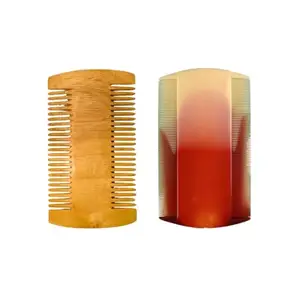 MICLAC Neem Wooden & Plastic Fine Smooth Teeth Lice Removal Comb Set Combo