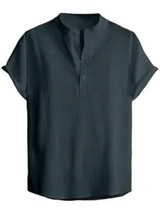 WIZOON Shirt for Man|Textured Cotton|Regular Fit|Half Sleeve| Comfortable Stylish|Men's Short Shirt