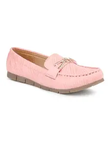 Inc.5 Women Peach Embellished Loafers