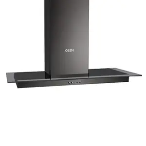 GLEN 90 cm 1000m3/hr Glass Wallmounted Kitchen Chimney With 7 Year on Motor & 1 Year Comprehensive Warranty, 3 Baffle Filters Push Buttons (6062 Black)
