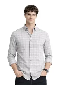 ADRO Mens Shirt with Subtle Stripes | Button-Down Collar | Long Sleeve | Smart Casual Regular Fit Shirts