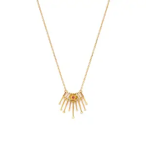 Shaya by CaratLane Melocactus Bloom Necklace in Antique Gold Plated 925 Silver for Women