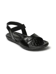 ICONICS Women's Slingback Comfortable Sandal for Casual Daily I Office Use ICN-ST-W-20 Black Flat 5 Kids UK