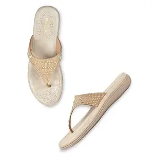 ROCIA By Regal Gold Women Casual Comfort Studded Flats