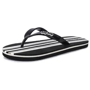 Keneye |Comfortable & Lightweight |Daily Use Slipper For Men |Slides|Slippers|Flip Flops for Men|Black white UK/IN-9