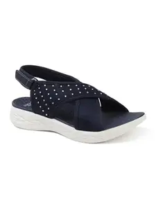 Carlton London Women Sandal,Navy Blue,UK-8