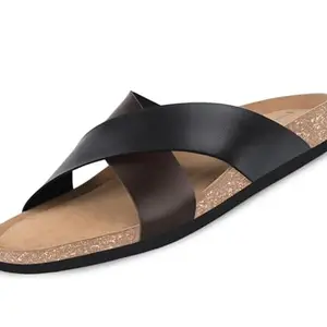 LOUIS STITCH Men's Sandals | slippers for men for Daily Use - Lightweight, Stylish, Durable, Comfortable for Outdoor, Office, Home | UK-11 | Brown (LSOF-12-BB)