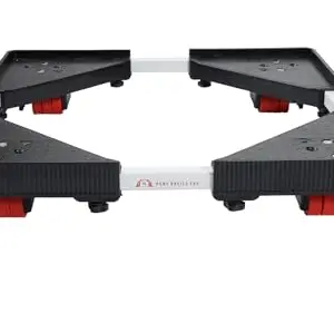 Home Basics Pro Heavy Duty Adjustable Stand with 24 Wheels | Multi-Purpose Trolley for Washers, Refrigerators, Dishwashers | Supports 250kg | Rust-Resistant, Vibration Absorbing | 2-Year Warranty