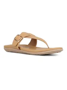 Inc.5 Womens Beige Solid Round Toe Casual Flat Slip-on Sandals