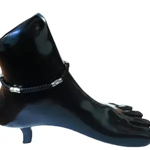 LIGAMENT 5 Copper Silver Plated Beads Thread Anklet Designer Crystal Charm Adjustable Anklet For Girls Women